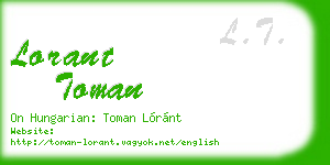 lorant toman business card