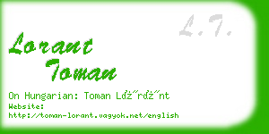 lorant toman business card